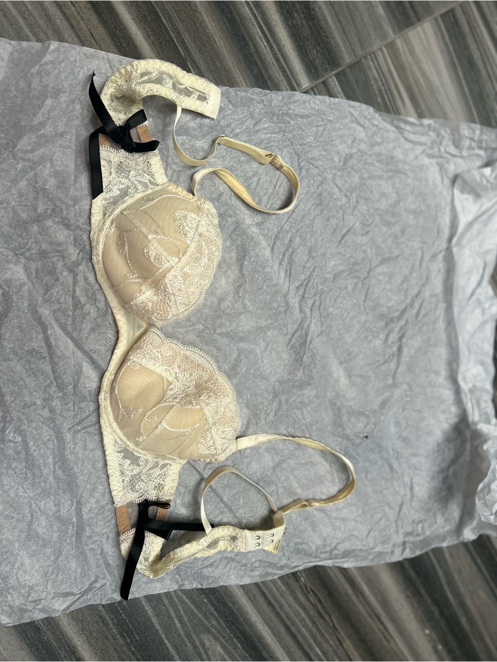 Aubade Sheer Lace Underwire Bra in Cream